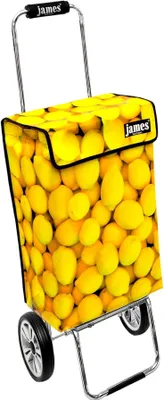 Produktbild von James Einkaufstrolley - LEMON - stabiler Einkaufswagen mit individuellem Design - einfarbig: gelb in Ausführung: Chrome19