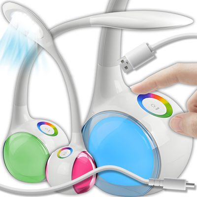 Schreibtischlampe LED RGB Touch Dimmbar 256 Farblicht Lampen Nachttischlampe Tischlampe Lesen Tischleuchte Nachtlicht Geschenk Kinder USB Retoo