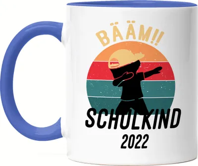 Produktbild von Kinder Bääm! Schulkind 2022 Tasse Blau Einschulung Geschenk Schulanfang Schule Schuleinführung Einschulungsgeschenk