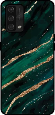 Produktbild von Smartphonica Handyhülle passend für Oppo A74 4G mit Marmor  aufdruck - TPU Rückseite Fall Marmor Design - Grün Gold