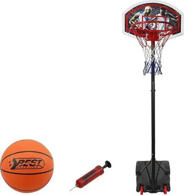 Produktbild von Famanu Basketballkorb verstellbar 165-205 cm mit Ball und Pumpe
