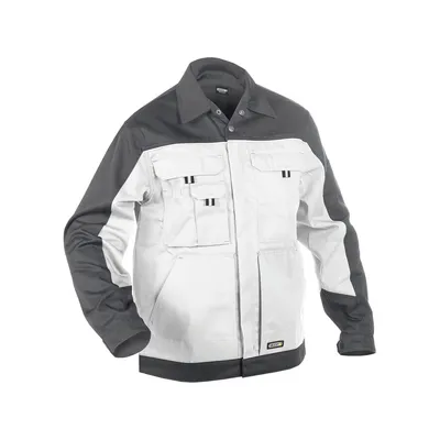 Produktbild von DASSY® Lugano Zweifarbige Arbeitsjacke WEIß/ZEMENTGRAU Gr.2XL Länge: STANDARD