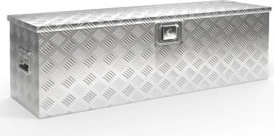 Produktbild von Wiltec skrzynka narzędziowa aluminiowa 124x37x38 cm Srebrna skrzynka transportowa, skrzynka narzędziowa z kluczem, skrzynka aluminiowa i skrzynka do przechowywania z uchwytami
