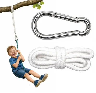 Produktbild von Hängematten Befestigung bis 160kg - mit Karabiner und Seilen