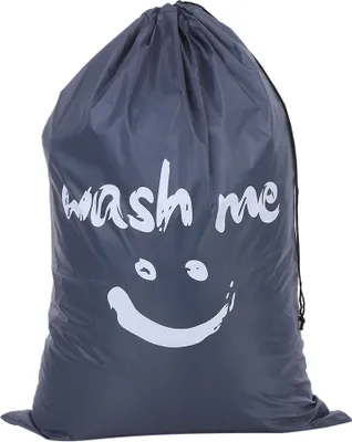 Produktbild von Multifunktionale Grosse Faltbare Nylon Waeschesack Schmutzige Kleidung Aufbewahrungstasche mit Kordelzug Verschluss fuer Home Waschsalon Reisen - Grau