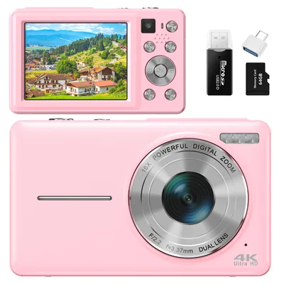 Produktbild von Siltcon® Digitalkamera 4K Ultra HD 64MP – Dual Lens Vlog Kamera, 16x Zoom, Webcam, inkl. 64GB SD-Karte