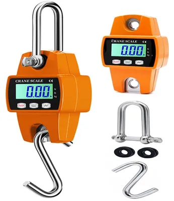 Zdjęcie produktu dla Waga wisząca cyfrowa - Waga do haka 300 kg - Wyświetlacz LCD - Przenośna