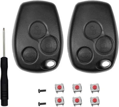 Productafbeelding van Autosleutel Behuizing - Sleutel Cover - Sleutel Reparatie - 3 Knoppen Ontwerp - 2 Stuks - Zwart