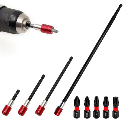 Bitverlängerungs-Set, 8-teilig, magnetisch, 60–300 mm, für Schraubendreher