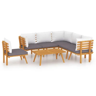 Image de vidaXL 7-tlg. Set de salon de jardin avec baisers Massivholz Akazie