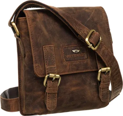 Obrázek produktu pro Peterson pánská kožená crossbody taška hnědá 20x18,5 cm