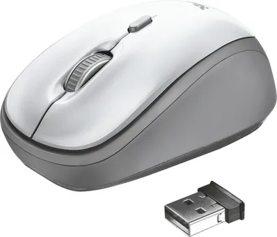 Zdjęcie produktu dla Trust Yvi, Oburęczny, Optyczny, RF Wireless, 1600 DPI, Srebrny, Biały