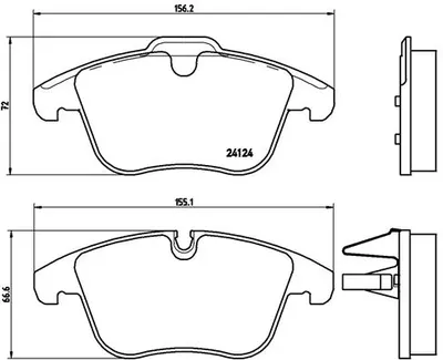 Produktbild von Brembo Bremsbelagsatz, Scheibenbremse Vorderachse P 36 022