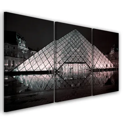 Produktbild von Triptychon auf leinwand schwarze städte & architektur 120x80 cm Feeby schwarz wandbild bereit zum aufhängen