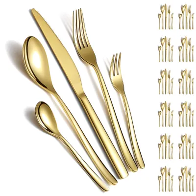 Besteckset 60-tlg. gold, Titan-beschichtet, für 12 Personen
