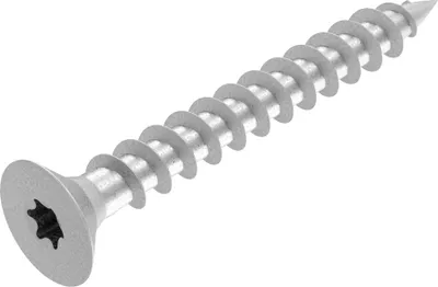 Obrázek produktu pro Vruty do dřevotřísky SECCARO 6 x 50 mm, pozinkovaná ocel, vruty do dřeva s plným závitem, TX / šestihran, 100 ks