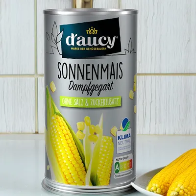 Produktbild von d'aucy Sonnenmais – Natürliche Frische, Ohne Salz & Zuckerzusatz, 285g Dose