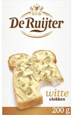 Immagine prodotto di De Ruijter Witte Vlokken 200g – Granelli di cioccolato bianco per pane e dolci