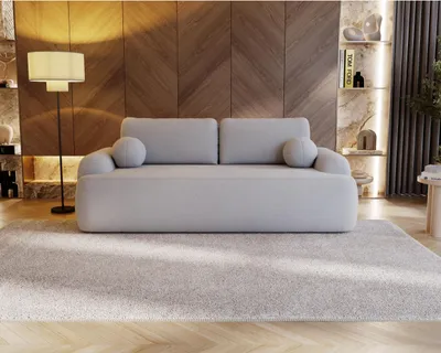 Produktbild von CLOUD Schlafsofa 260 cm mit Schlaffunktion 200 x 134 cm, Bouclé Sofa, Couch mit Bettkasten, Hellgrau (Lambi 11)