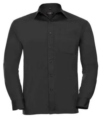Produktbild von Russell Collection - "Classic" Hemd für Herren Langärmlig LT5374 (4XL) (Schwarz)