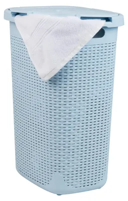 Produktbild von 60-Liter Wäschekorb mit Deckel, im Rattan-Design