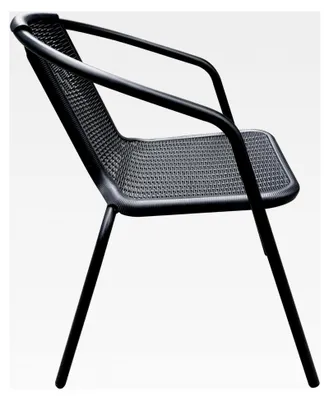 Produktbild von Stapelstuhl Ibiza Gartenstuhl Bistrostuhl mit Armlehnen in Schwarz