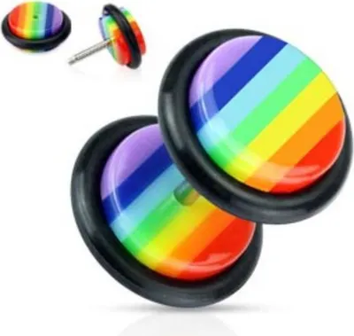 Produktbild von Fake Plug Ohrstecker „Regenbogen Pride“