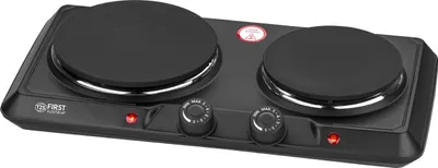 Produktbild von TZS First Austria Doppelkochplatte 2500 W, Gusseisen-Kochfelder 180/150 mm, manuelle Steuerung, Metallgehäuse, mobil für Camping & Reisen