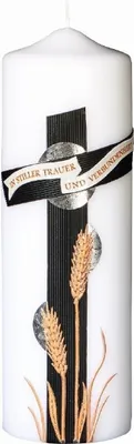 Produktbild von Gedenkkerze, Trauerkerze "in stiller Trauer und Verbundenheit", 25 x 8 cm