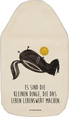 Produktbild von Mr. & Mrs. Panda Wärmflasche Stinktier Ball - Weiß - Geschenk, Kuschelwärmflasche, Stinki, Wildtier, Bettflasche, wärmebeutel, Wärmekissen, Raubtier, Weisheit, Skunk