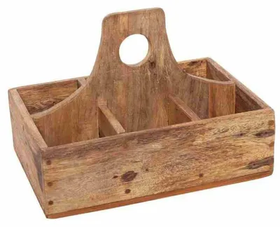 Produktbild von nature trends Holz-Getränkekiste mit Griff für 6 Flaschen 30 x 22 x 10 cm