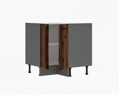 Produktbild von Küche OLD STYLE Eckunterschrank 90X90 Old Wood Anthrazit Küchenzeile Einbauküche