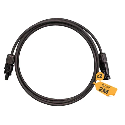 Produktbild von enjoy solar® HISkon Solarkabel Verlängerung MC4 auf MC4, 4 mm², 2m, PV-Kabel, 0% MwSt.