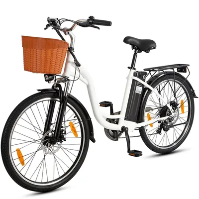 Produktbild von E-Bike Cityrad Elektrofahrrad 26 Zoll Damen 450WH 36V Herren Ebike Cityrad, Pedelec 6 Gang, Kettenschaltung, Heckmotor, 450 Wh
