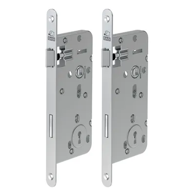 Produktbild von BASI - Einsteck-Zimmertürschloss - SET - 2x ES 922 Ö - Lochung: Buntbart - Stulp 18 mm abgerundet - R/L - 2xÖ9210-0001