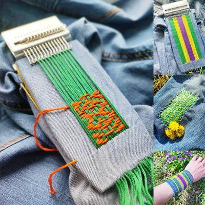 Produktbild von Stopfwebstuhl, kleines Webset, Holzwebwerkzeug, DIY schöne Kunst auf Kleidung, Socken