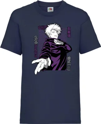 Zdjęcie produktu dla Koszulka Dziecięca Japan Animation Manga Anime Comics Jujutsu Anime Manga Kaisen Satoru Gojo 02 Var-045- Gojo 02, 9-11 Jahr - 140 / Ciemnoniebieski
