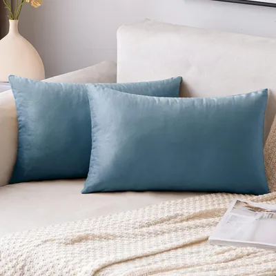 Produktbild von Kissenbezug Samt 30x50 cm Hellblau 2er Set