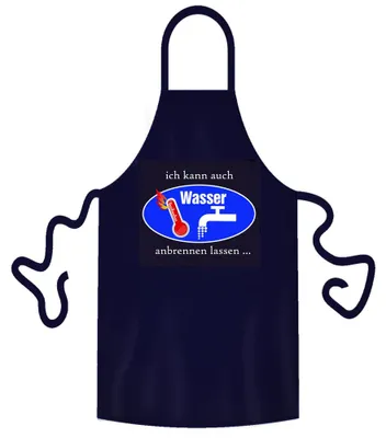Produktbild von teprovo Herren Grillschürze Kochschürze Latzschürze Schürze Mann Kochen Grillen 116cm Dunkelblau ich kann auch Wasser anbrennen
