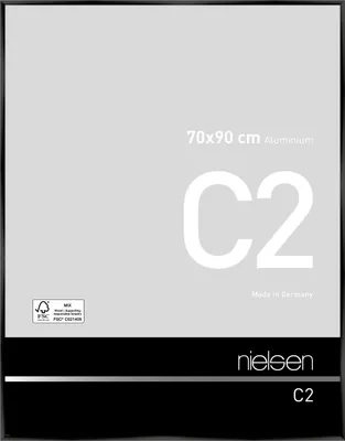 Produktbild von nielsen Aluminium Bilderrahmen C2, 70x90 cm, Eloxal Schwarz Glanz