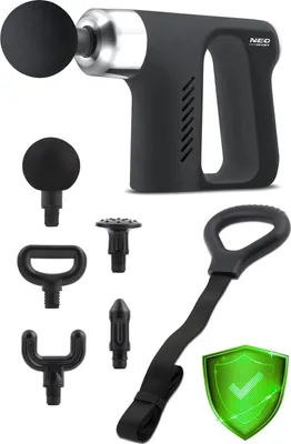Obrázok produktu pre Pistolet do masażu ciała 5 nakładek NS-502 Neo-sport czarny
