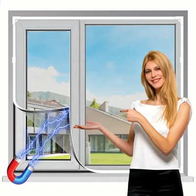 Obrázek produktu pro Solidchoice - Magnetická síťka proti hmyzu do oken, rozměry 130 x 150 cm, pro vlastní montáž