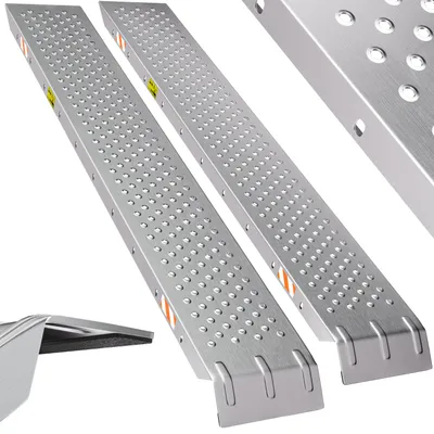 Immagine prodotto di MONZANA® 2x Rampa di Carico Max. 400kg Acciaio Inox Zincato Galvanizzato Antiscivolo Pedane Trasporto Auto Moto Quad Scooter