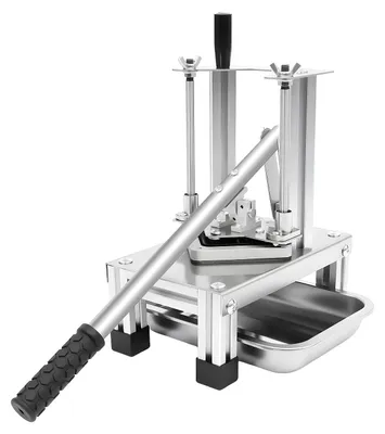 Immagine prodotto di Tagliapunti-Schneider - Tagliapunti manuale per verdure e frutta - Acciaio inossidabile - Uso professionale - 3 lame intercambiabili - 7/10/14 mm - Capacità: 100 kg/ora - Argento