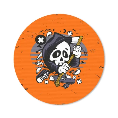 Produktbild von MuchoWow® Mauspad Mousepad Jahrgang - Skelett - Skateboard 20x20 cm - Mousepads - Maus Mat - Pad - Mausunterlage - Schreibtischmatte