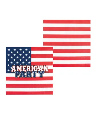Produktbild von 20 Servietten US-Party 33 x 33 cm - Einheitsgröße