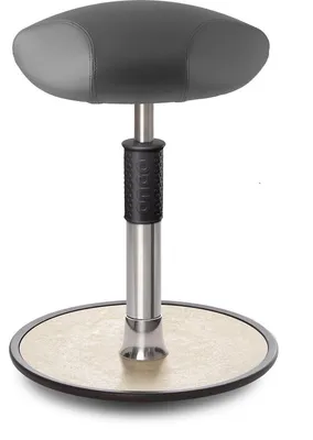 Produktbild von Sitz- Stehhocker Free Regular Triangel skai Kunstleder Grau chrom /creme.