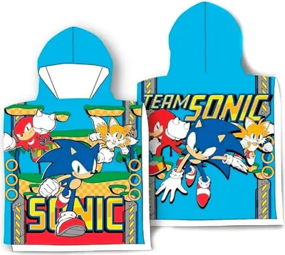 Produktbild von Sonic Poncho Handtuch Baumwolle 55x110cm für Kinder Sonic