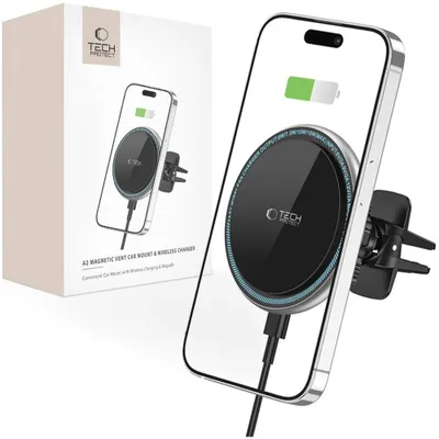 Immagine prodotto di Tech-Protect A2 Magnetic Magsafe Vent Mount Caricabatterie wireless per auto 15W Nero