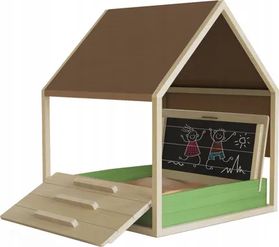Obrázok produktu pre Pieskovisko so strieškou a tabuľou Pieskovisko Drevené pieskovisko pre deti Detský domček 125x155cm